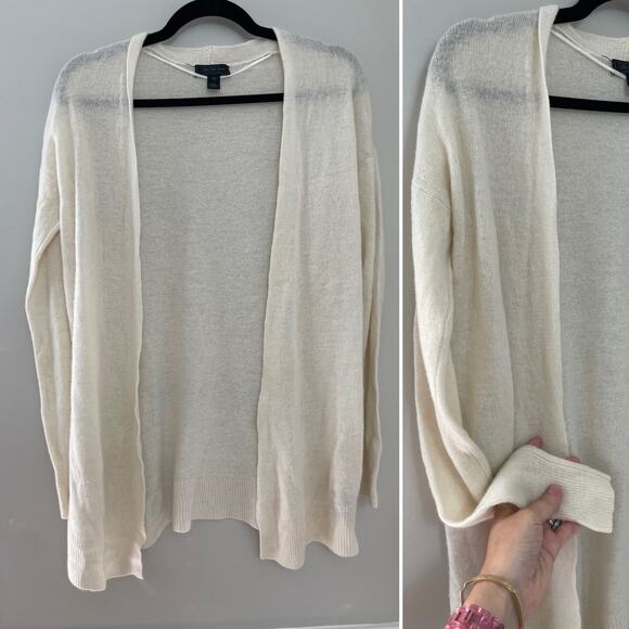 Women's Sak's 100% Cashmere‎ Coastal Minimalist Classic Longline Cardigan XS/S - Picture 1 of 8